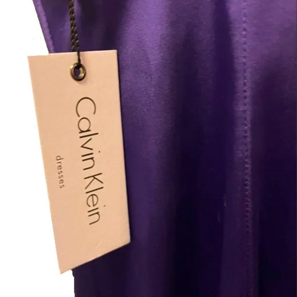 NWT Calvin Klein Purple Sleeveless Square Neck Sheath Dress - Picture 5 of 8